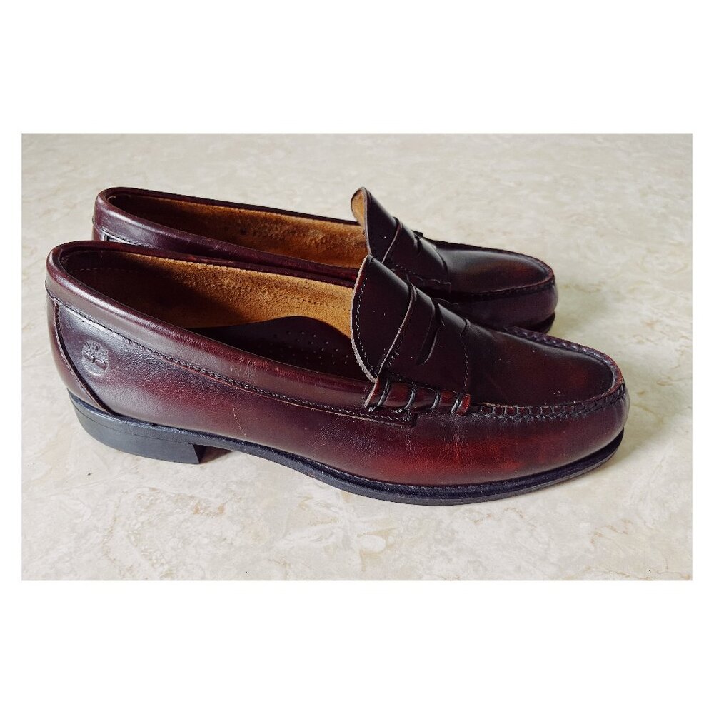 VTG Timberland Sz 9 W Men's Cordovan Leather Penny Loafers Made in USA